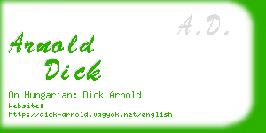 arnold dick business card